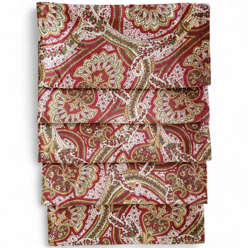 Williams Sonoma Cotton Paisley Cloth Napkins Lot of 5 20x20 India Boho